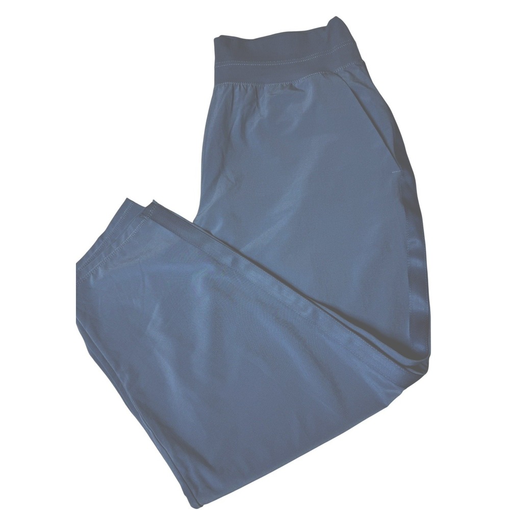 Athleta Nolita Slim Tapered Crop Pant Womens 14 Lite Blue W/Trim Travel Athletic